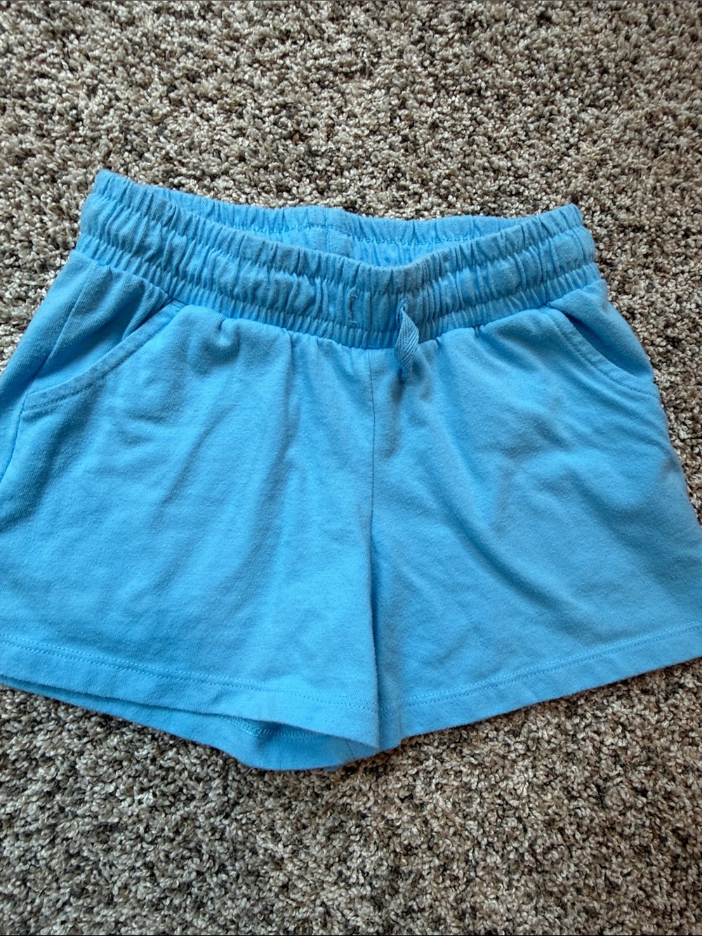 Cat & Jack girls Light Blue Athletic Lounge Shorts with Elastic Waist size small